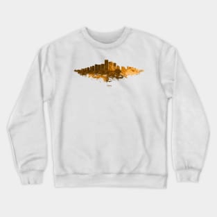 Phoenix City Skyline - Watercolor Orange, Brown Crewneck Sweatshirt